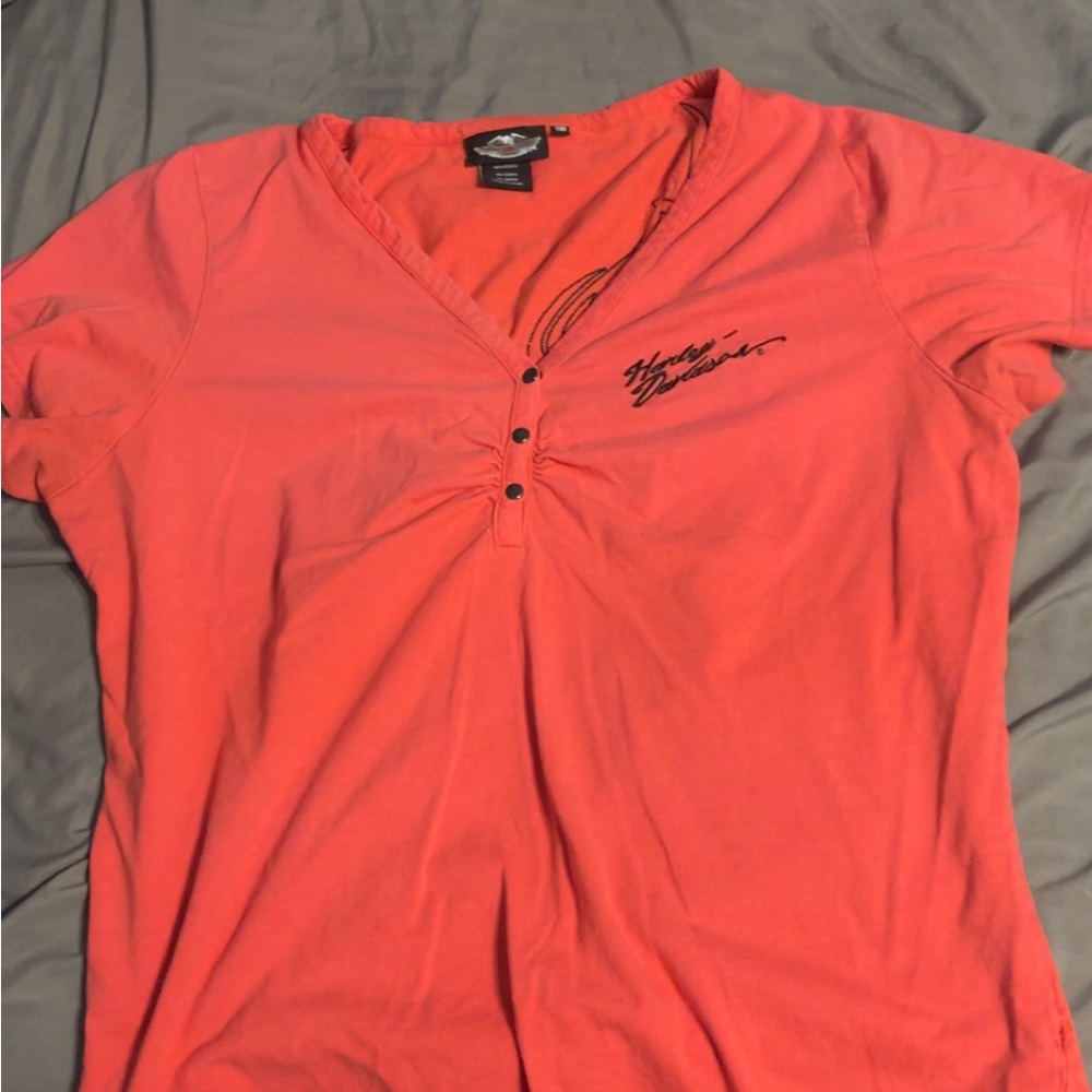 Harley-Davidson Coral Short Sleeve Top